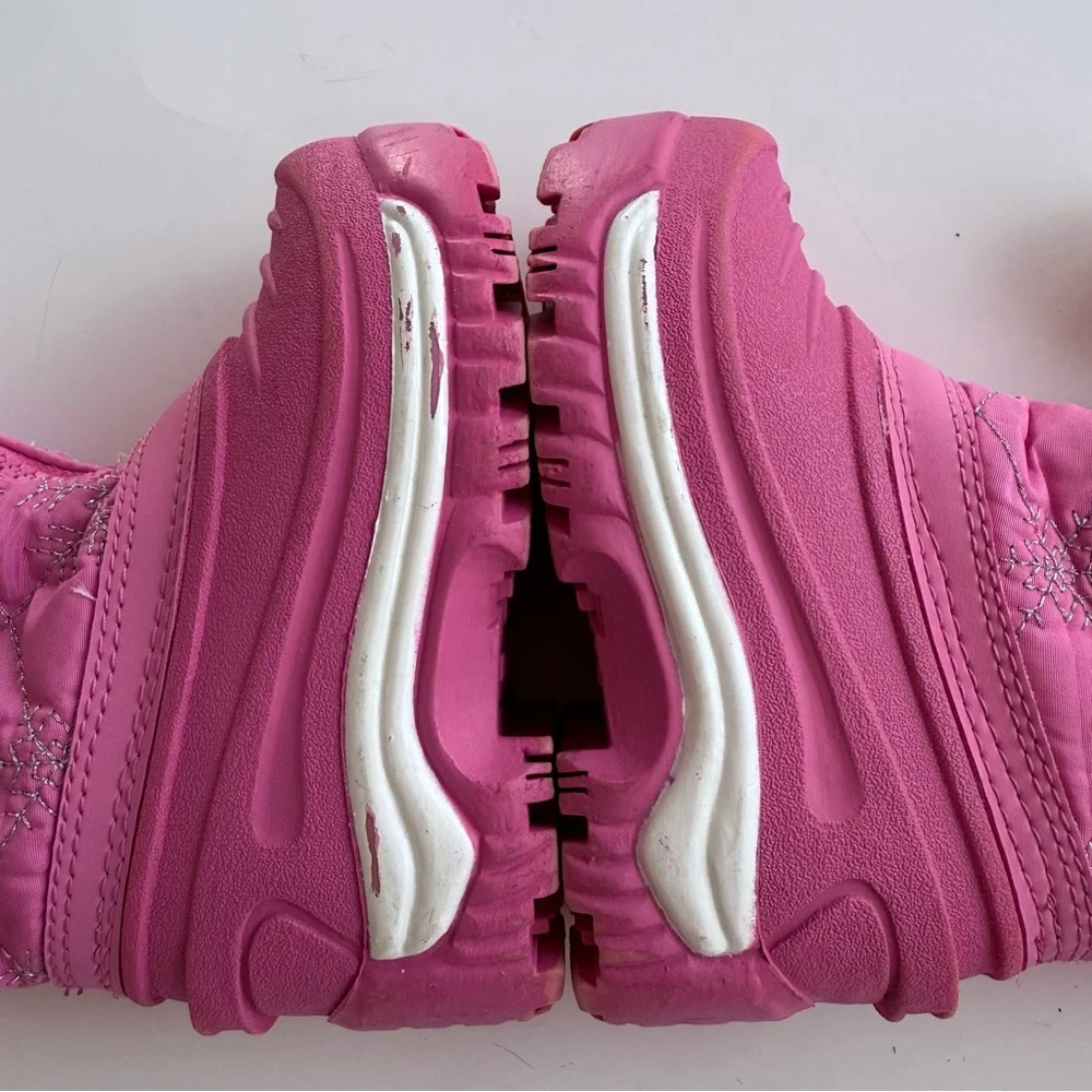 Boot Pink Snowflake pattern With Zipper Size 5 Insoles Of DuPont Thermo Lite